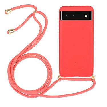 Imagem de YUNCHAO Caixa de telefone Para o Google Pixel 6 Pro Material de palha de trigo + estojo de proteção de TPU com cordão capa para celular