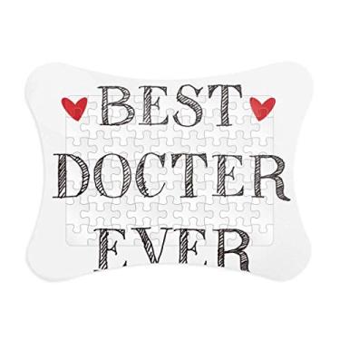Imagem de Moldura de quebra-cabeça Best Doctor Ever com citação profissional para decoração de quadro