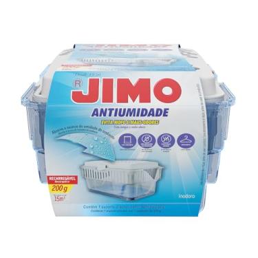 Imagem de JIMO Antiumidade Absorve Excesso de Umidade do Ar Previnindo Mofo Mau Cheiro Manchas Corrosão Ideal para Ambientes Fechados Aparelho + Refil 200g
