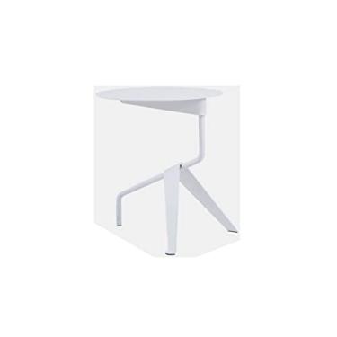 Imagem de Mesa lateral redonda mesa lateral para casa moldura de metal criativa mesa de centro sala de estar sofá lateral pequena mesa de canto quarto mesa de cabeceira mesas de centro de escritório mesa de centro para sala de estar (cor: ouro)