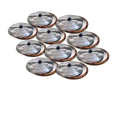 Imagem de Kit 10 Suporte Bandeja Para Pizza 35 cm Com Forma e Tampa