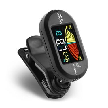 Imagem de XCPHGFM Clipe de afinador de guitarra para guitarra cromática baixo violino ukulele tela LCD colorida Afinador de guitarra portátil com clipe giratório dobrável Função de desligamento automático Aces