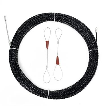 Imagem de Cabo extrator de cabo de 15 m, haste de corrida, prendedor de haste de empurrar quatro folhas espiral cabo de fita de peixe puxando vara de fita de peixe