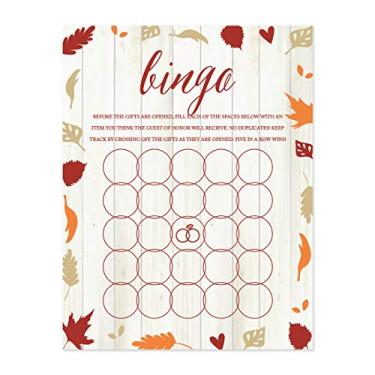 Imagem de Andaz Press Fallin' in Love Coleção de folhas de outono festa de casamento, chá de panela, jogo de bingo, pacote com 20