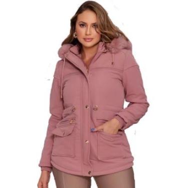 Imagem de Jaqueta Parka Feminina Peluciada com Capuz Pompom-Feminino