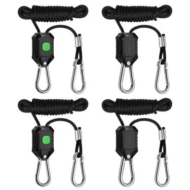 Imagem de VIVOSUN 2 pares de cabides de luz de crescimento ajustáveis de 1/20.3 cm, cabide de corda resistente com engrenagens de metal reforçado, 2 m de comprimento e capacidade de peso de 68 kg para luz de