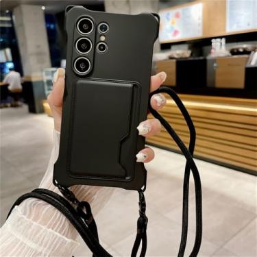 Imagem de Suporte para cartão líquido Crossbody Lanyard Strap Case para Samsung Galaxy S24 S23 FE Plus S22 Ultra A14 A34 A54 A53 A15 5G Capa, preta, para Samsung S23 Plus