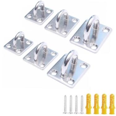 Imagem de Lagogia Placa de olho M5 de aço inoxidável 304, ganchos de parede de teto quadrado de 5 mm, fecho de porta quadratado para cabo de assento, adequado para aplicações de balanço de rede de ioga