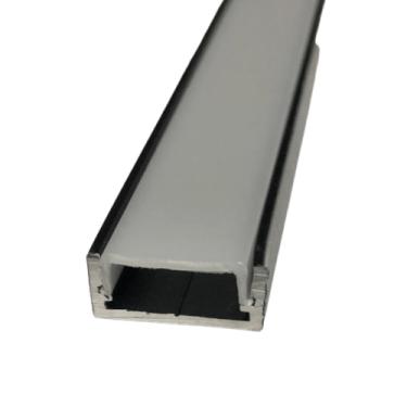 Imagem de Perfil Alumínio Sobrepor S/Borda Minislim Preto 18x8,30mm - Incolustre 1 Metro Cod. 82008