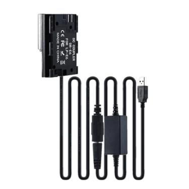 Imagem de Adaptador de cabo de alimentação USB DR-E6 DC acoplador LP-E6 para Canon 90D 7D2 5D4 R5 R6
