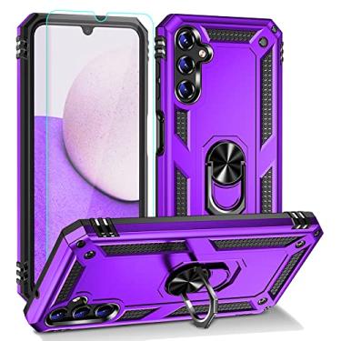 Imagem de Androgate Capa para Samsung A14 5G, Galaxy A14 5G, com protetor de tela HD, suporte de anel de metal de nível militar com suporte de 4,5 m, capa à prova de choque testada contra quedas para Samsung