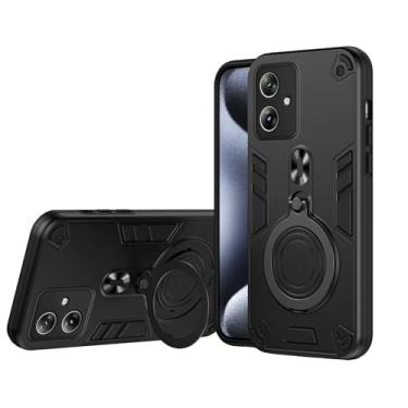 Imagem de Capa de proteção contra quedas compatível com Motorola Moto G64 5G, capa com suporte magnético compatível com Motorola Moto G54 5G XT2343-1 XT2343-2 capa preta