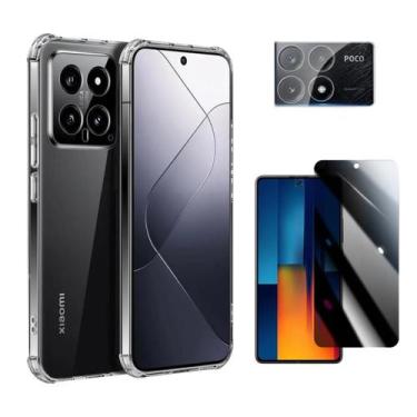 Imagem de Kit Capa, Privacidade e Pelíc Câmera Compatível Com Xiaomi Poco X6 Pro