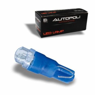 Imagem de Lâmpada Luz de Painel Porta Luvas Autopoli LED Esmagadinha Azul 12V 0,