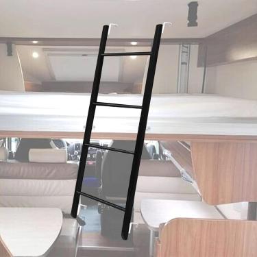 Imagem de Escada ajustável para RV para trailers de viagem, escada de beliche de 4/5 degraus que economiza espaço, escada de decoração de cama de dormitório universal, 140 cm (55")