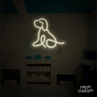 Imagem de luminaria letreiro Neon Led Dog Sentado 60x60 luminoso decoração p/ se