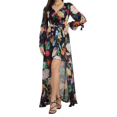 Imagem de GUESS Vestido feminino Eco Farrah, Estampa de brilho de jardim, P