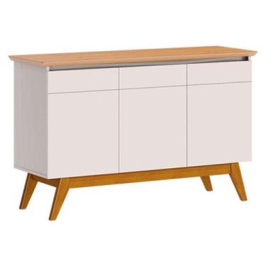 Imagem de Aparador para Sala Buffet Classic 3 Portas Off White Nature - Imcal