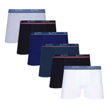 Imagem de Kit 6 Cuecas Box Boxer Lupo de Algodão Sortidas, Sortido, P