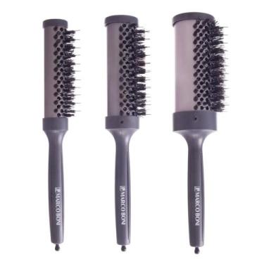 Imagem de Escova Vazada Thermal Metallic Modela E Dá Brilho Marco Boni, Cinza
