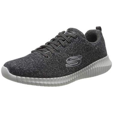 Imagem de Skechers Tênis masculino de cano baixo, Acabamento em metal sintético de lã premium cinza carvão Ccl, 8