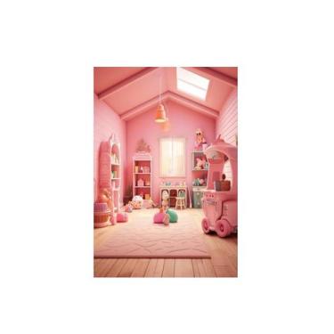 Imagem de Fundo Fotográfico 1,50 X 2,20 - Quarto de Brinquedos Rosa 008 - Via Co