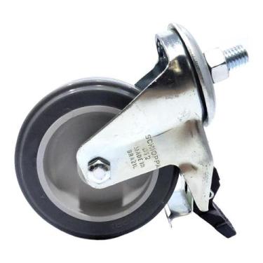 Imagem de Rodízio Giratório de Espiga Roscada Com Freio Até 100 kg 4" - Schioppa