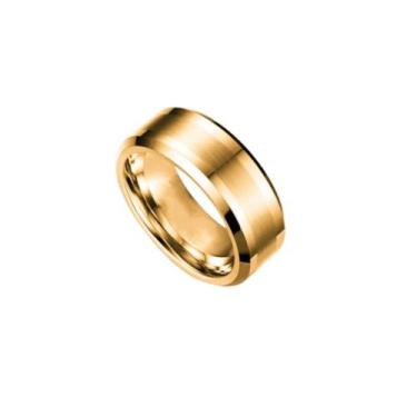 Imagem de Aliança Chanfrada Casamento Ouro Tungstenio Compromisso 6mm - Oremte, 