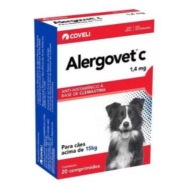 Imagem de Alergovet C Antialérgico Para Cães Acima 15kg 1,4mg C/10 Comprimidos -