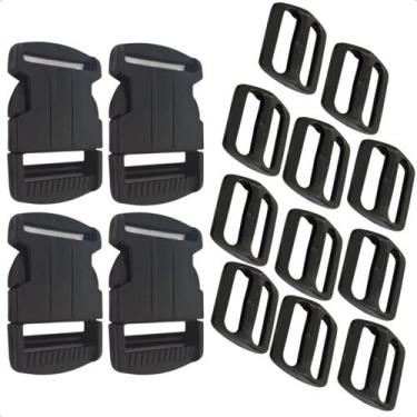 Imagem de Kit 100 Fechos 40mm Engate Rápido E 200 Reguladores Bolsas - Magazine 