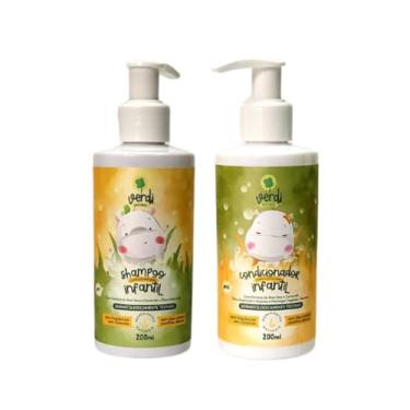 Imagem de Kit Shampoo + Condicionador Bebê Infantil Com Aloe Vera e Camomila Orgânico Vegano limpa de forma delicada Dermatologicamente Testado