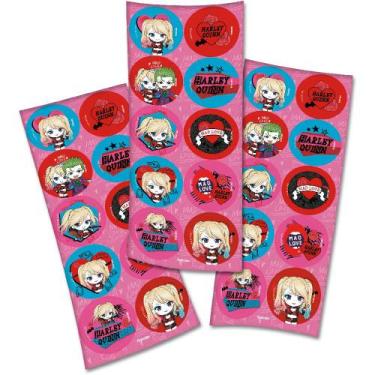 Imagem de 30 Adesivos Redondo Latinha Festa Arlequina Kids - Festcolor