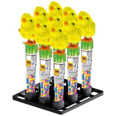 Imagem de Pintinho Pula Pula Amarelo com Balinhas Display 9 Unidades - Fampar To