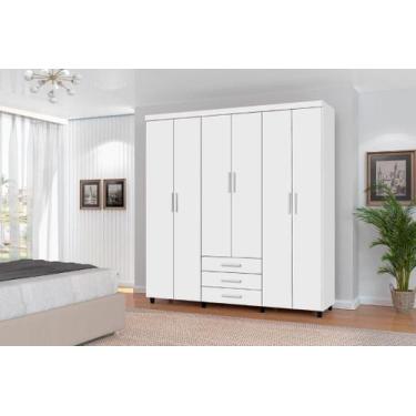 Imagem de Roupeiro / Guarda Roupas Ti Casal 6 Portas Cor Branco - SM