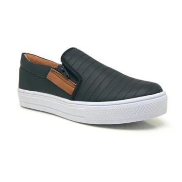 Imagem de Tênis Sapatênis Masculino Feminino Slip On Zíper casual Leve e confortável (Preto, BR, Adulto, Numérico, 34)