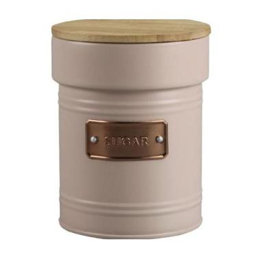 Imagem de Pote Metal com Tampa Bambu Sugar Rosa14,7cm - CASA CAFÉ MEL