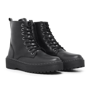 Imagem de Bota coturno feminino preto sola tratorada blogueira - MANU SHOES, Pre