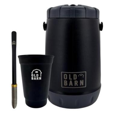 Imagem de Kit Tereré Old Barn Preto Garrafa 2,5L Copo De Alumínio 350ml Bomba In