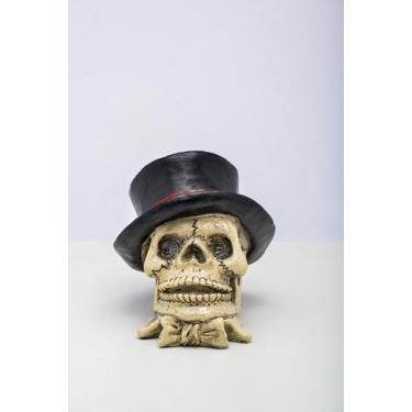 Imagem de Cranio Cofre C/ Cartola Resina - Festas e Fantasias
