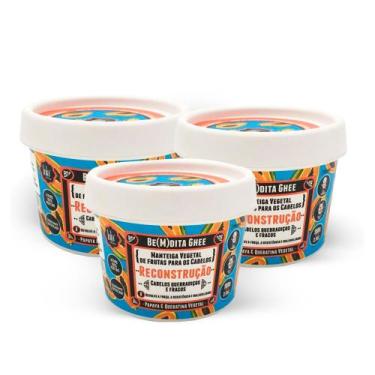 Imagem de Kit com 3 Máscara Capilar Lola Be(m)dita Ghee Reconstrução Mamão 100g 