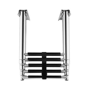 Imagem de Escada Náutica em Aço Inox 5 Degraus Barcos Lanchas Veleiro - Guamex