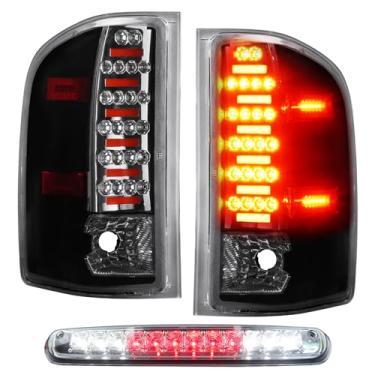 Imagem de (Pacote com 3) Conjunto de luz traseira de LED de lente transparente + 3ª lâmpada de freio para Chevy Silverado 1500 2007-2013, GMC Sierra 3500HD 2008-2014, serve apenas para modelos incandescentes de