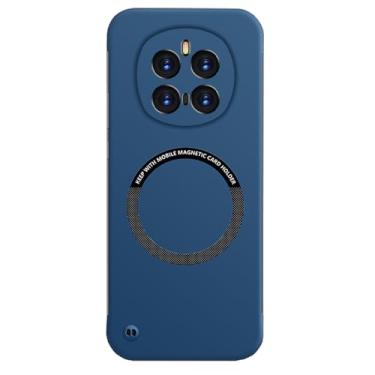 Imagem de HAO RIYLN Capa magnética para Honor Magic7/Magic7Pro, capa de telefone ultrafina sem moldura, suporta carregamento sem fio, capa de proteção à prova de choque, azul, Magic7Pro