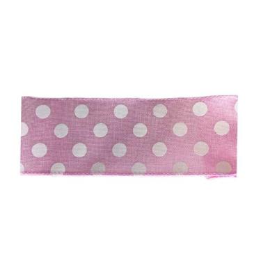 Imagem de Fita Decorativa de Natal - Poá Rosa Bebê - 6,5x914cm - 1 unidade - Riz