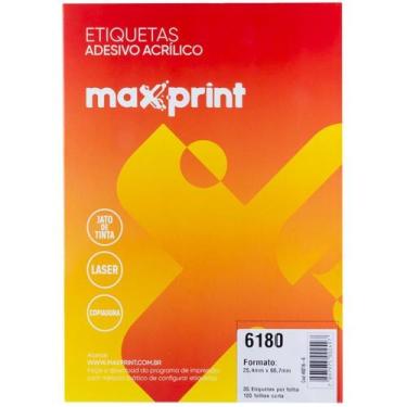 Imagem de Etiqueta Carta 6180 100FLS 25,4X66,7 MM - Maxprint