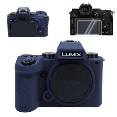Imagem de VOVMOEYA Capa protetora para Panasonic LUMIX S5II/S5IIX, 1 capa protetora de tela, 2 capas de sapato, 1 capa para câmera LUMIX DC-S5II para DC-S5IIX, leve, à prova de choque, azul