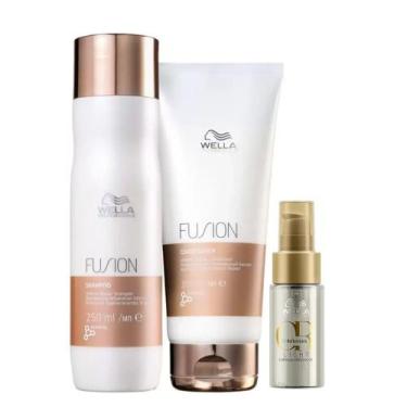 Imagem de Kit Wella Professionals Fusion shampoo 250ml + Condicionador 200ml + O