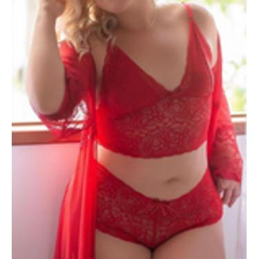 Imagem de Conjunto Plus Size De Renda Cropped + Calesson Espera Marido Plussize 