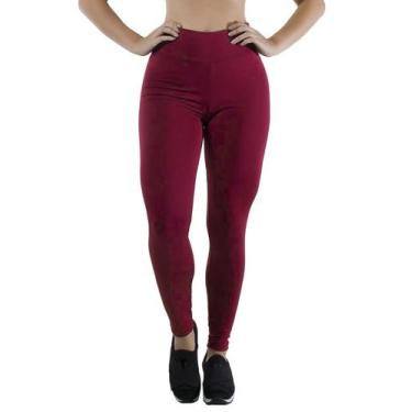 Imagem de Calça Legging Feminina Cintura Alta Suplex Fitness - JAVA MODAS, Vinho
