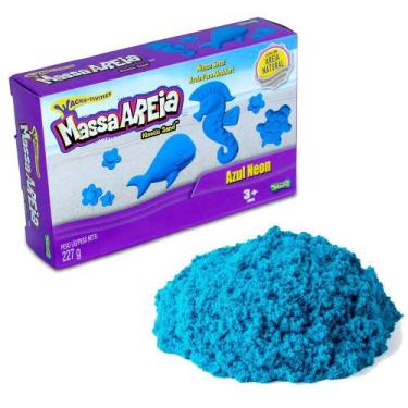 Imagem de Massa Areia Azul Neon 227g Massa Areia Para Modelar Kinetic Sand SUNNY